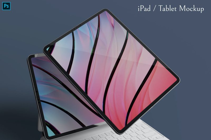 iPad/平板电脑PSD样机素材 (PSD,PDF)