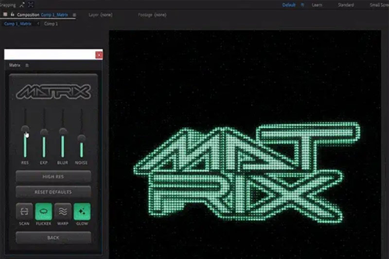 AE脚本-一键生成CRT复古电脑屏幕失真像素效果 FredPelle – Matrix