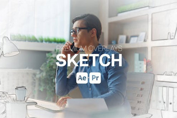 AE/PR模板-草图素描绘制艺术外观叠加特效 Premium Overlays Sketch