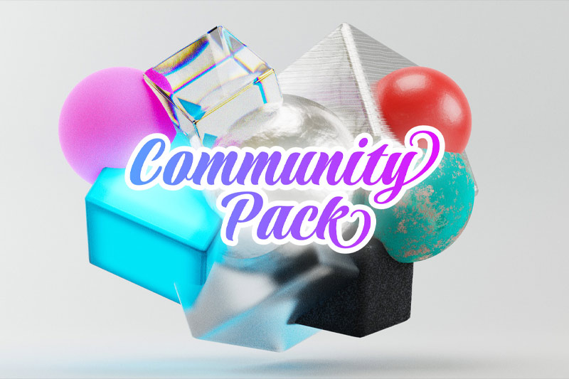 Blender预设-30组常用材质资产预设 Community Material Pack