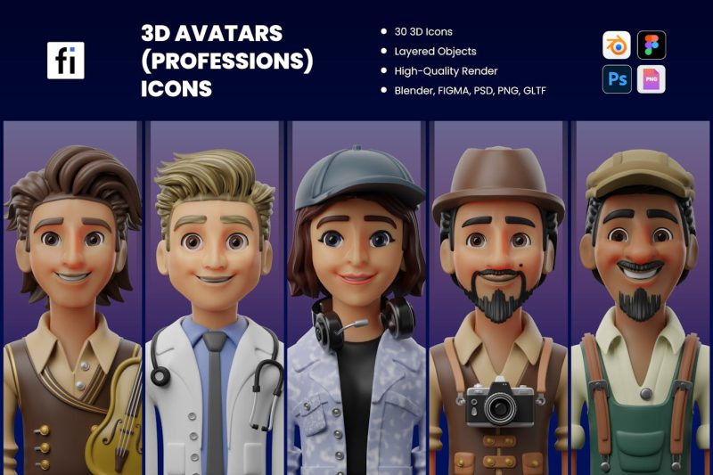 卡通3D角色人物(职业) 模型合集 3d-character-professions