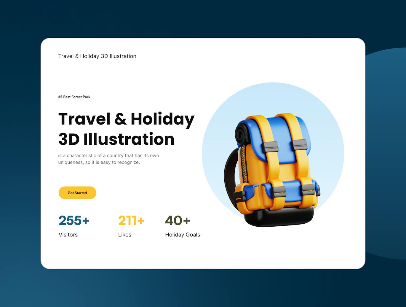 旅行和度假插图3D模型