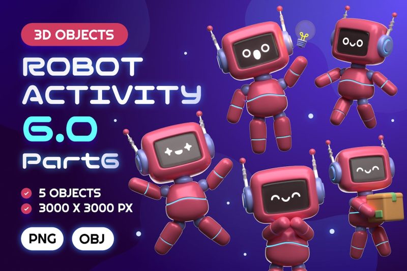 机器人活动6.0 第6 部分3D插图模型 robot-activity-6-0-part-6-3d-illustrations