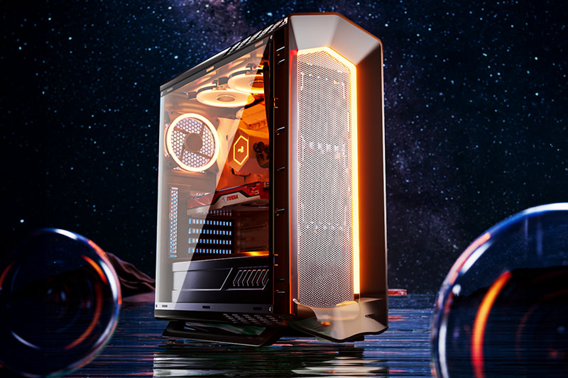 C4D工程-电脑机箱场景工程电脑主机模型机箱C4D模型