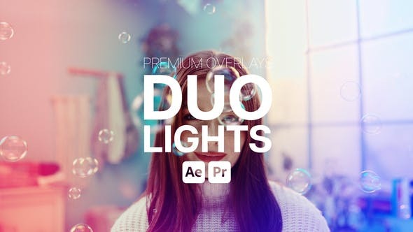 AE/PR模板-叠加唯美色彩渐变视觉特效动画 Premium Overlays Duolights