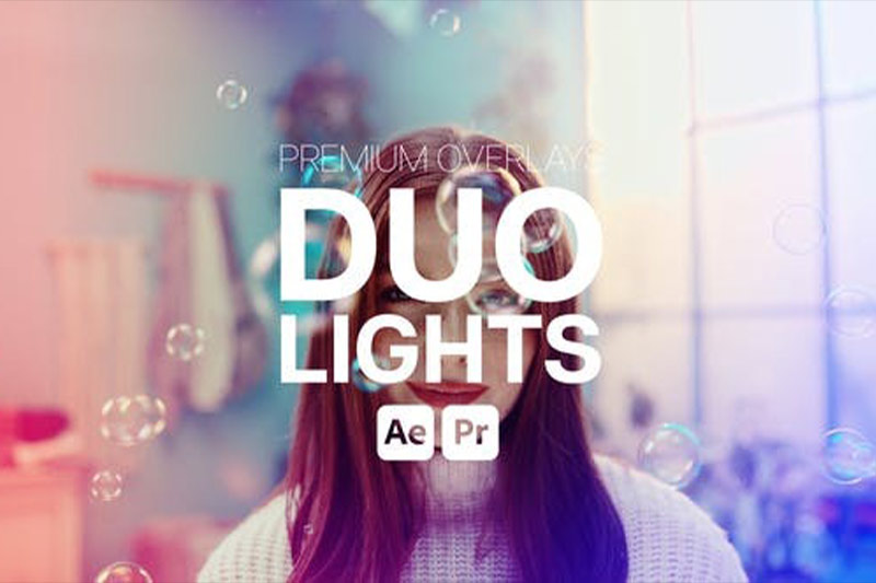 AE/PR模板-叠加唯美色彩渐变视觉特效动画 Premium Overlays Duolights
