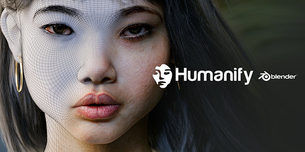 Blender插件-一键生成逼真人体面部身体手脚皮肤着色器预设 Humanify v1.0 + 视频教程