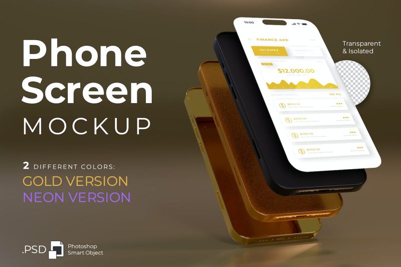 手机屏幕样机设计素材 phone-screen-mockup