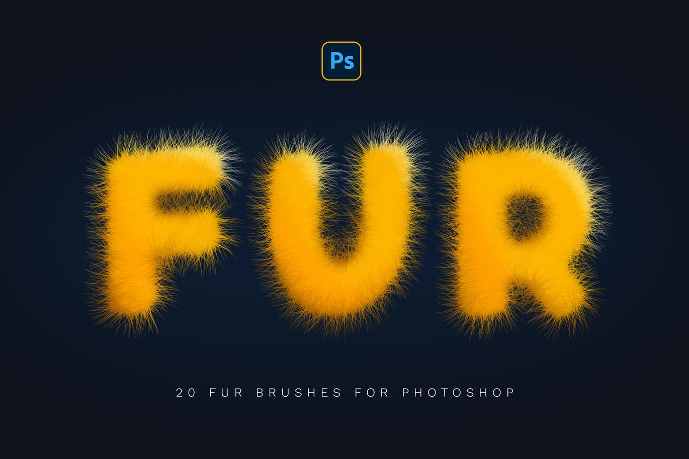 毛发PS笔刷素材 (ABR)  fur-photoshop-brushes