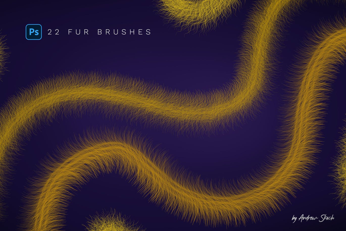 毛发PS笔刷素材 (ABR)  fur-photoshop-brushes