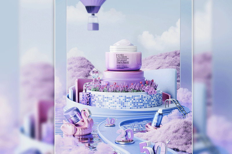 C4D工程-化妆品电商活动促销场景渲染工程电商展台模型C4D模型