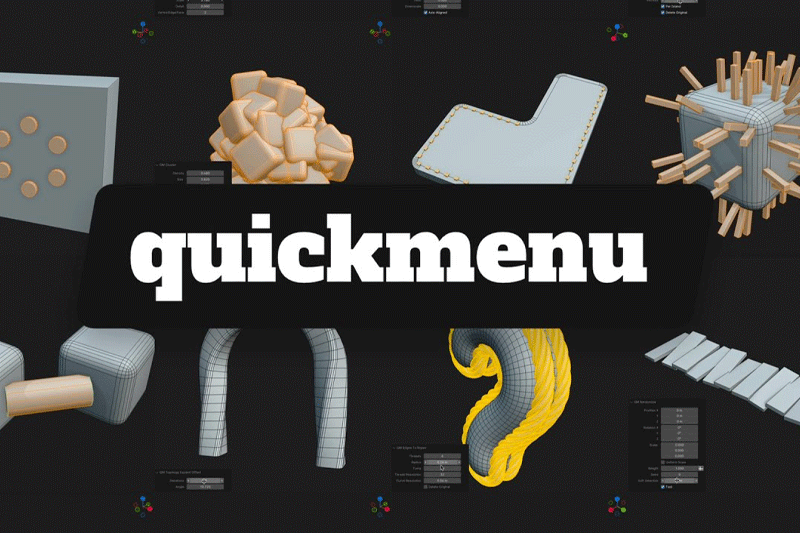 Blender插件-常用功能菜单可视化工具 Quick Menu v3.0.8