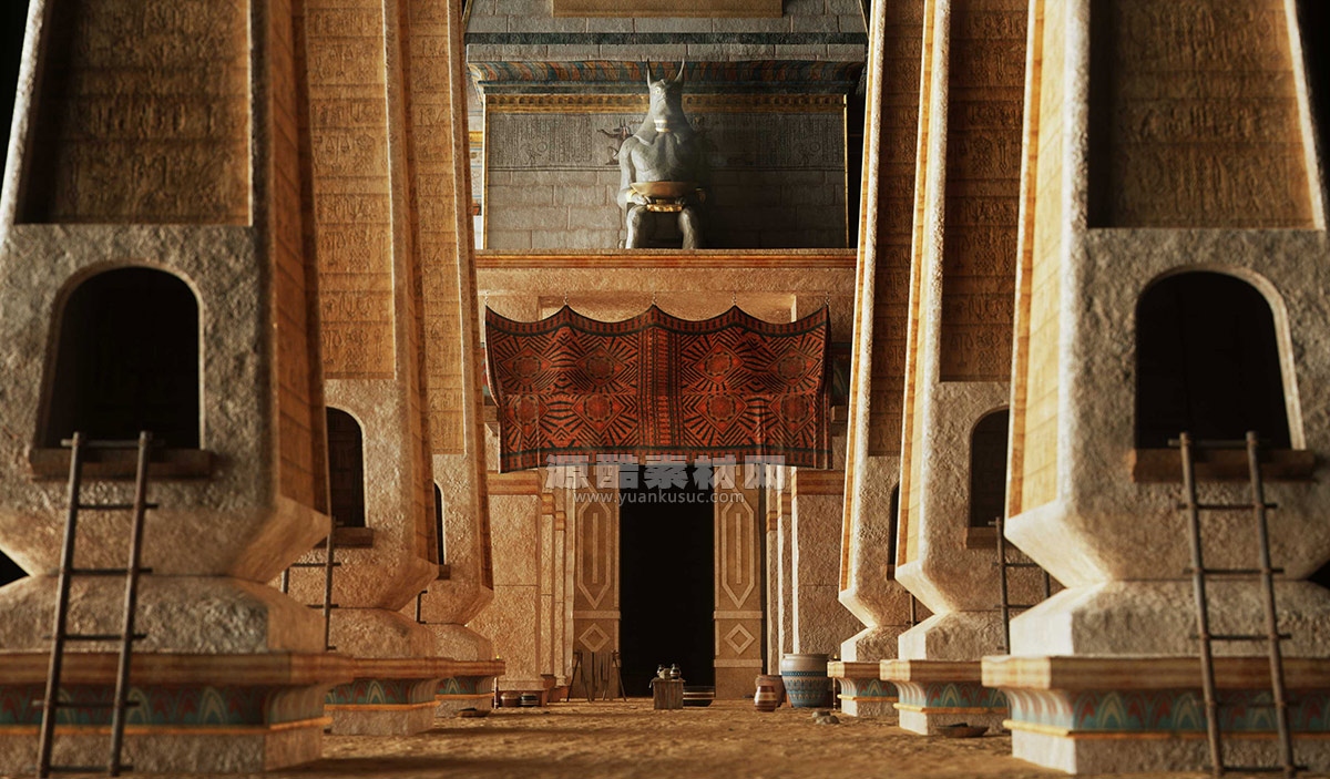 古埃及建筑帝国金字塔等建筑3D模型 kitbash3d age of egypt