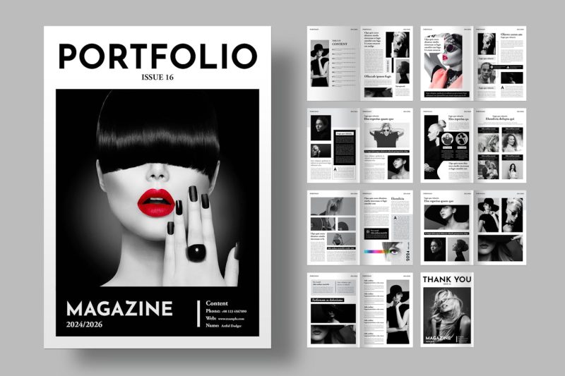 作品集杂志画册设计模板素材 (INDD) portfolio-magazine