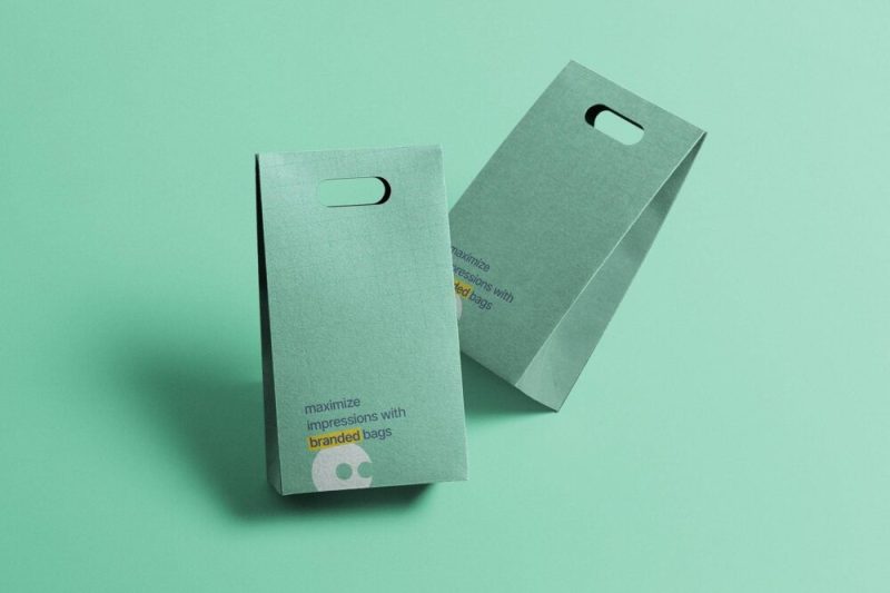 立式纸袋设计样机素材（PSD）Vertical Paper Bags Mockup