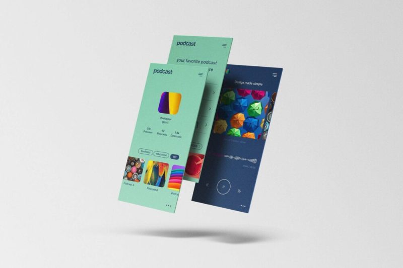 APP应用程序屏幕演示样机素材（PSD）App Screens Presentation Mockup