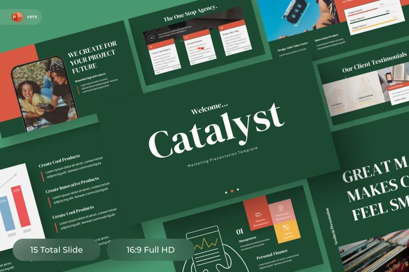 营销演示PPT模版素材 (PPTX) catalyst-marketing-presentation-template