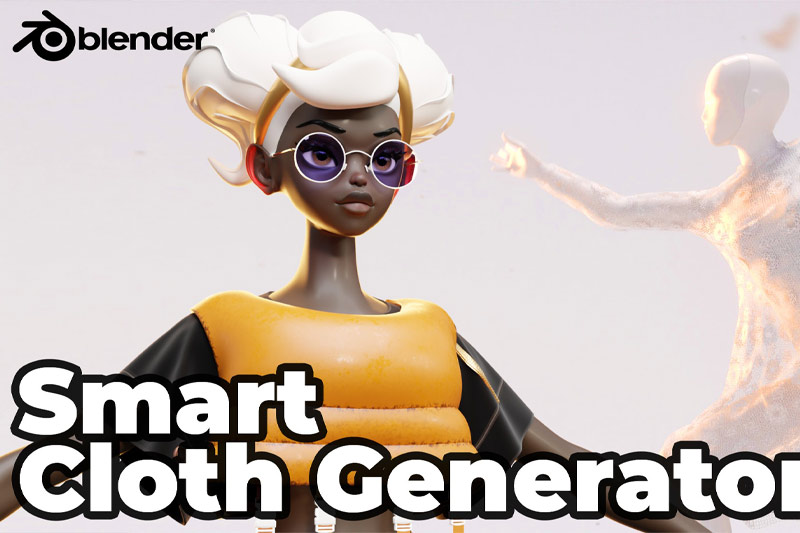 Blender插件-一键智能布料衣服模拟生成器 Divine Cut | Smart Cloth Generator V2