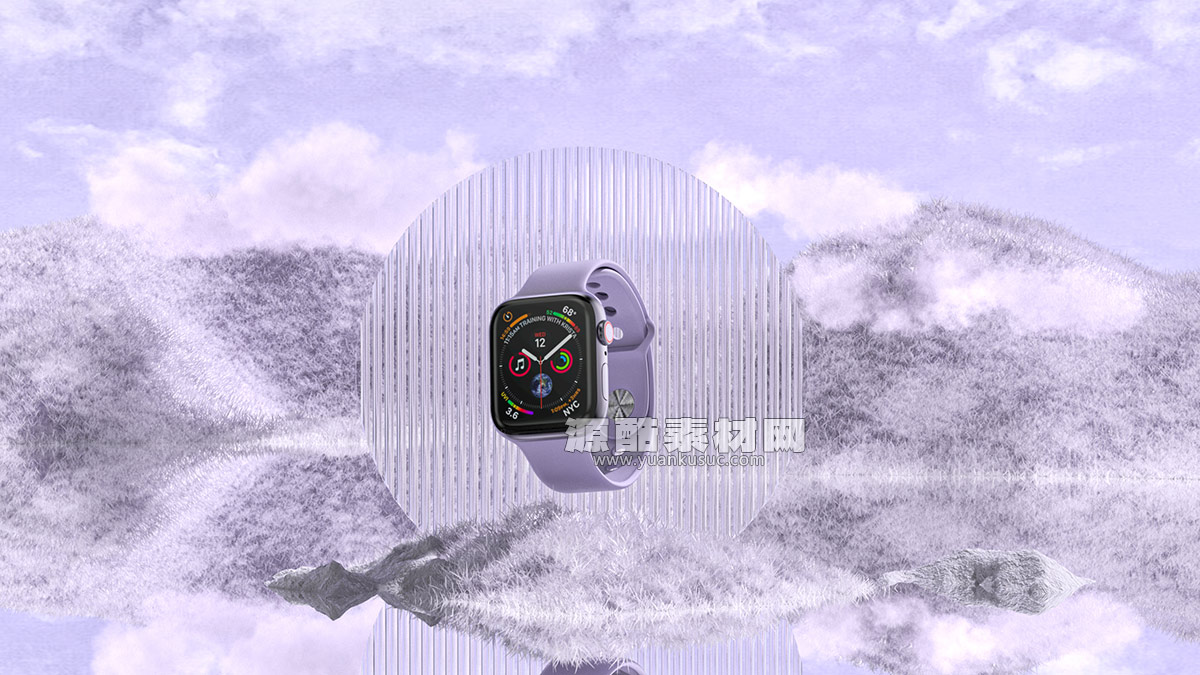 C4D工程-Apple Watch 苹果手表场景渲染工程苹果智能手表模型C4D模型