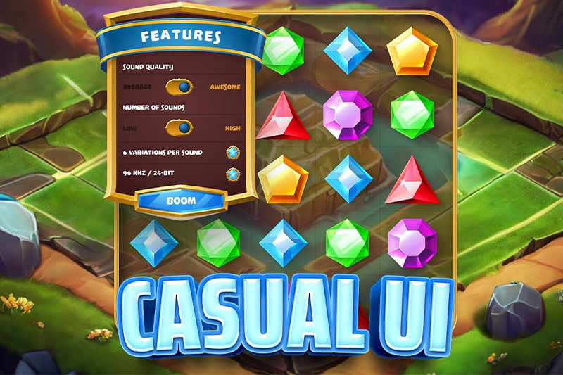 音效素材-3745个休闲游戏UI交互点击移动碰撞无损音效 Boom Library Casual UI