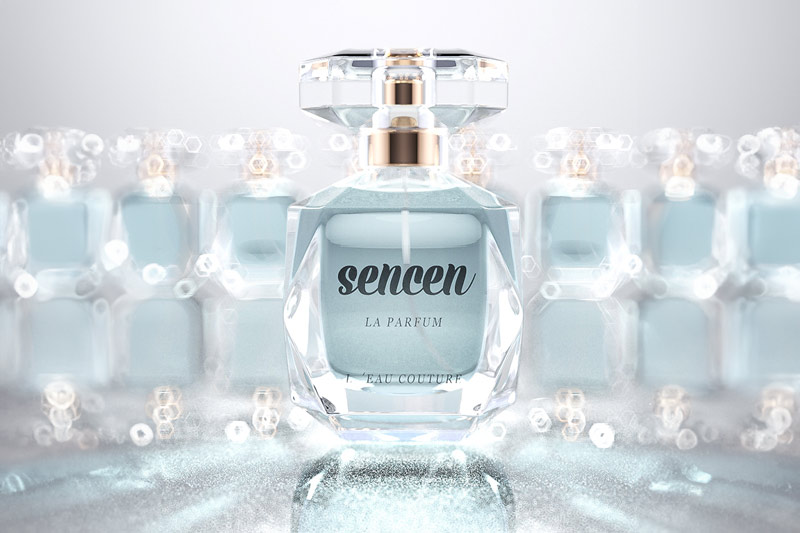 C4D工程-香水景深效果场景渲染工程香水瓶模型C4D模型下载