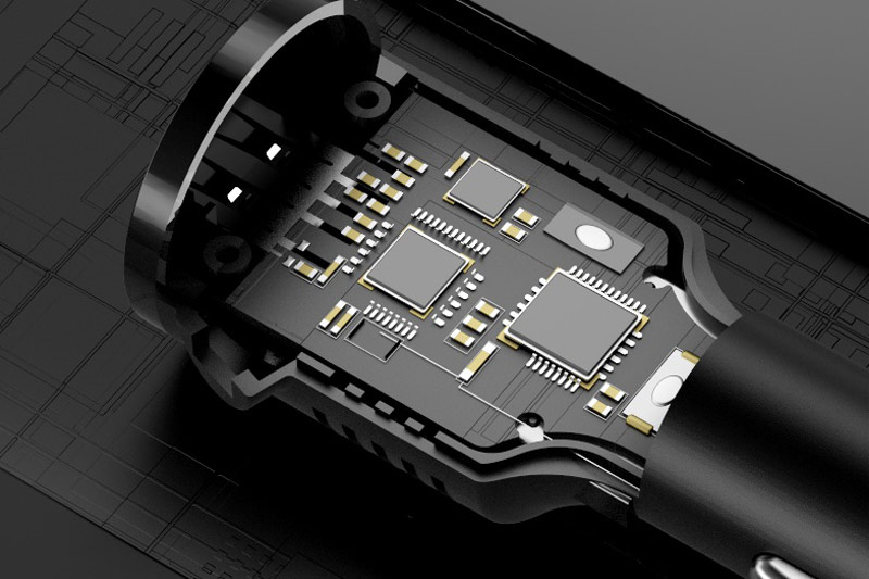 C4D工程-车充内部芯片展示产品渲染工程车充内部芯片模型