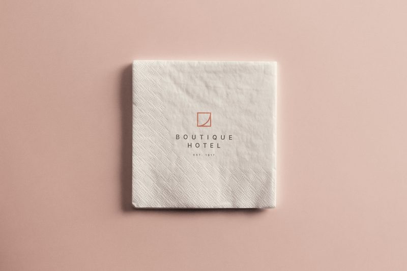 餐巾纸样机素材（PSD）Paper Napkin Mockup