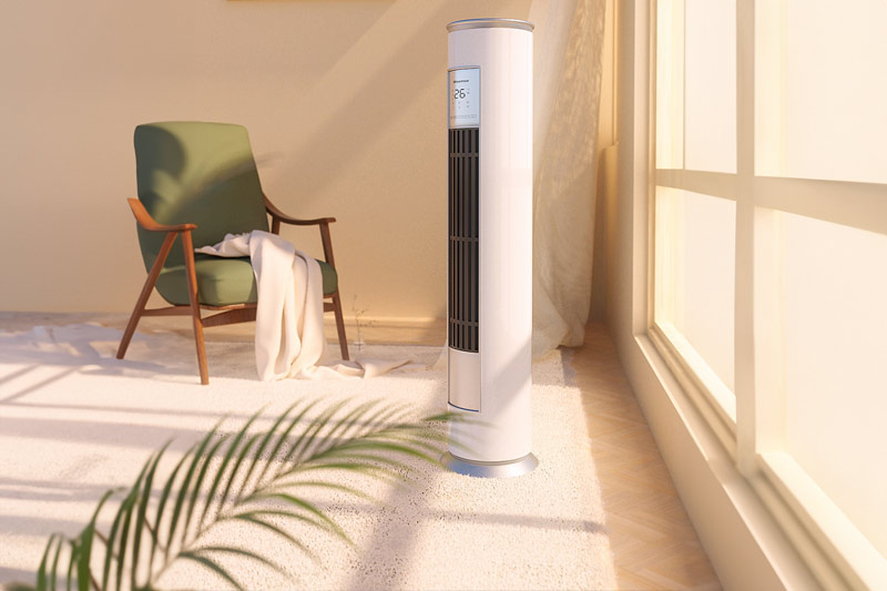 C4D工程-室内立式空调场景渲染工程室内场景模型空调C4D模型