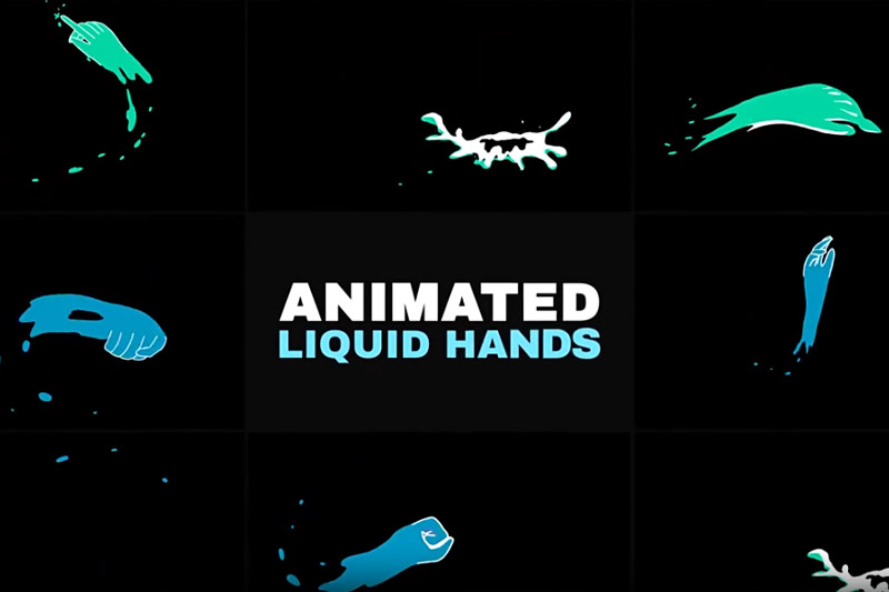 FCPX插件-创意卡通流体手部动画模板 Animated Liquid Hands