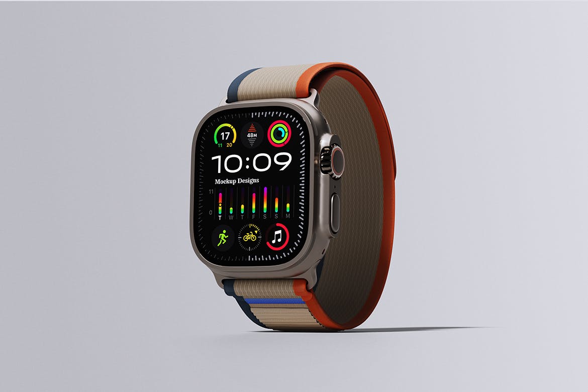 Apple Watch Ultra 苹果智能手表样机素材 (PSD,PDF)