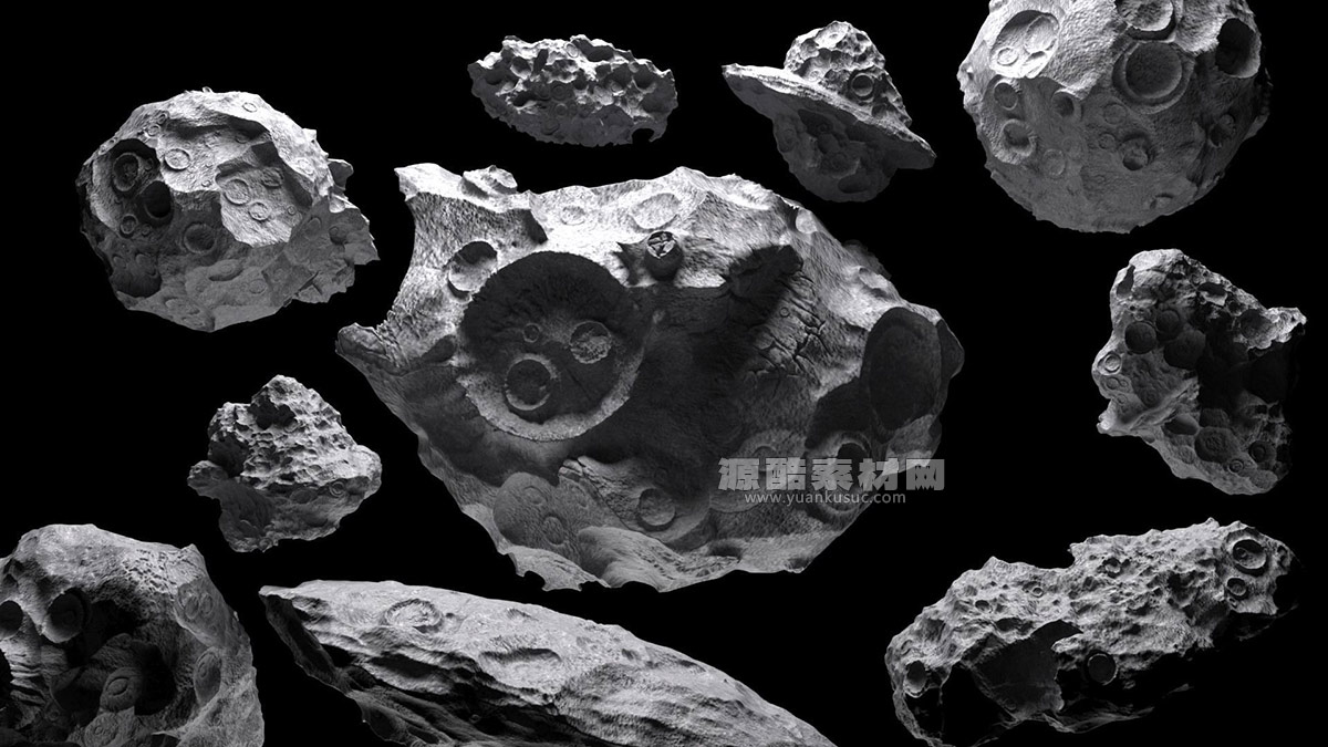 10个太空小行星模型陨石3D模型下载 Asteroids BUNDLE 3D model