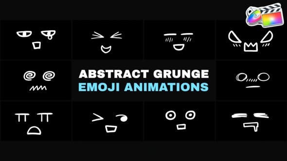 FCPX插件-抽象涂鸦风格表情符号动画 Abstract Grunge Scribble Emoji Animations