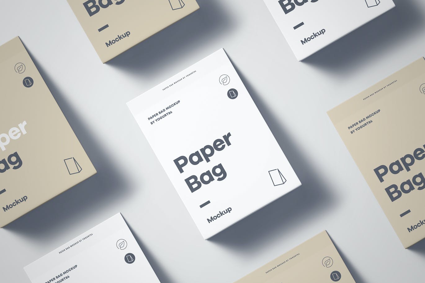 纸袋设计样机素材 (PSD,PDF)