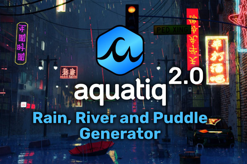 Blender插件-三维水流喷泉大海瀑布特效预设 Water Library Aquatiq v2.0.0