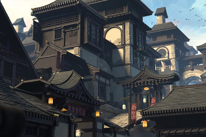 中世纪亚洲古建筑模型房子店铺模型3D模型  Medieval Asia (Blender/FBX/OBJ格式)