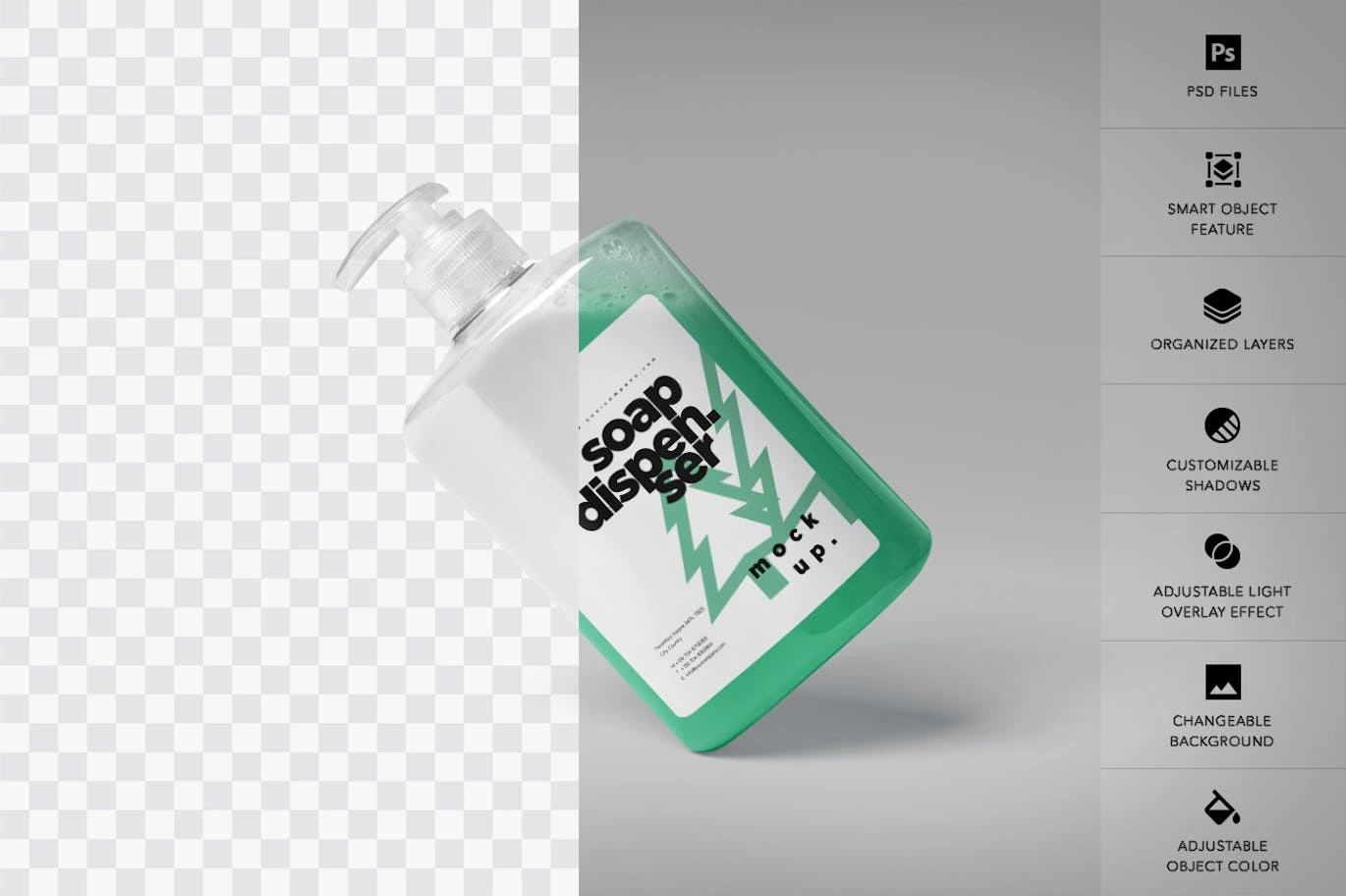 洗手液泵瓶样机素材 (PSD)