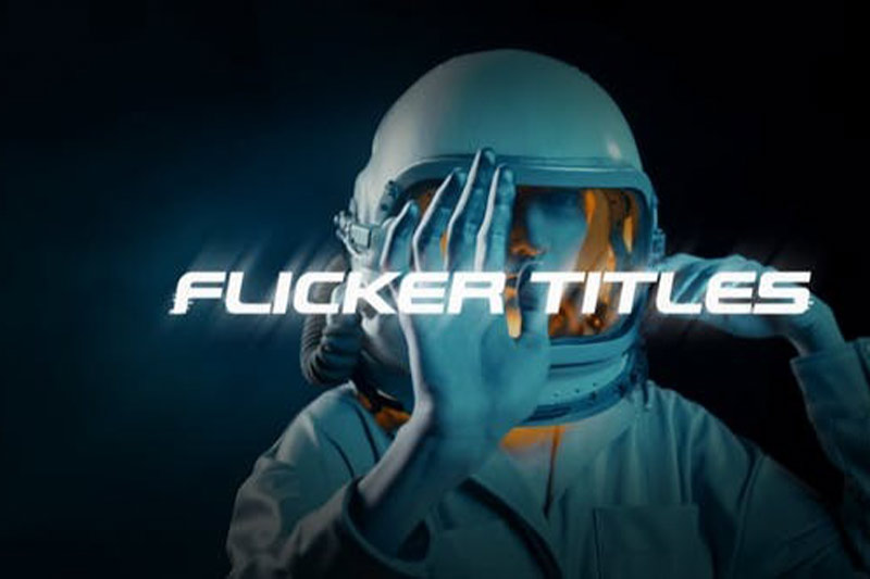 达芬奇模板-9种时尚故障闪烁毛刺干扰文字标题动画 Flicker Titles