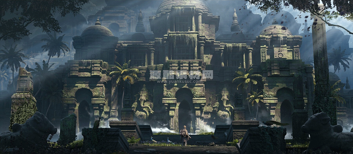 印度神像寺庙模型佛像雕塑建筑模型3D模型(Blender/FBX格式) Temple Architecture Pack + Indian Deities sculpture Bundle
