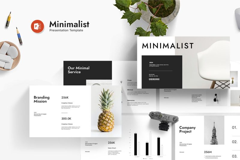 极简主义PPT素材 (PPTX) minimalist-powerpoint-presentation-templat