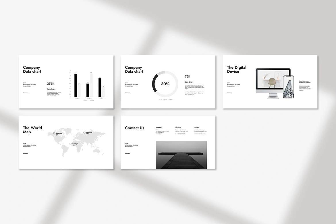 极简主义PPT素材 (PPTX) minimalist-powerpoint-presentation-templat