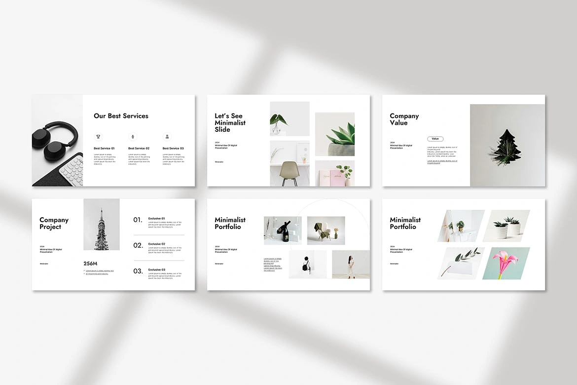 极简主义PPT素材 (PPTX) minimalist-powerpoint-presentation-templat