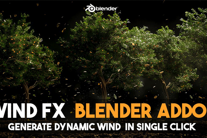 Blender插件-模拟风吹效果动画工具 Wind FX v1.1.1