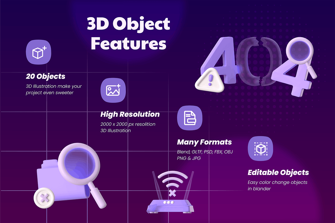 空状态3D对象模型素材 (BLEND, GLTF, OBJ, FBX, PSD, PNG, JPG)