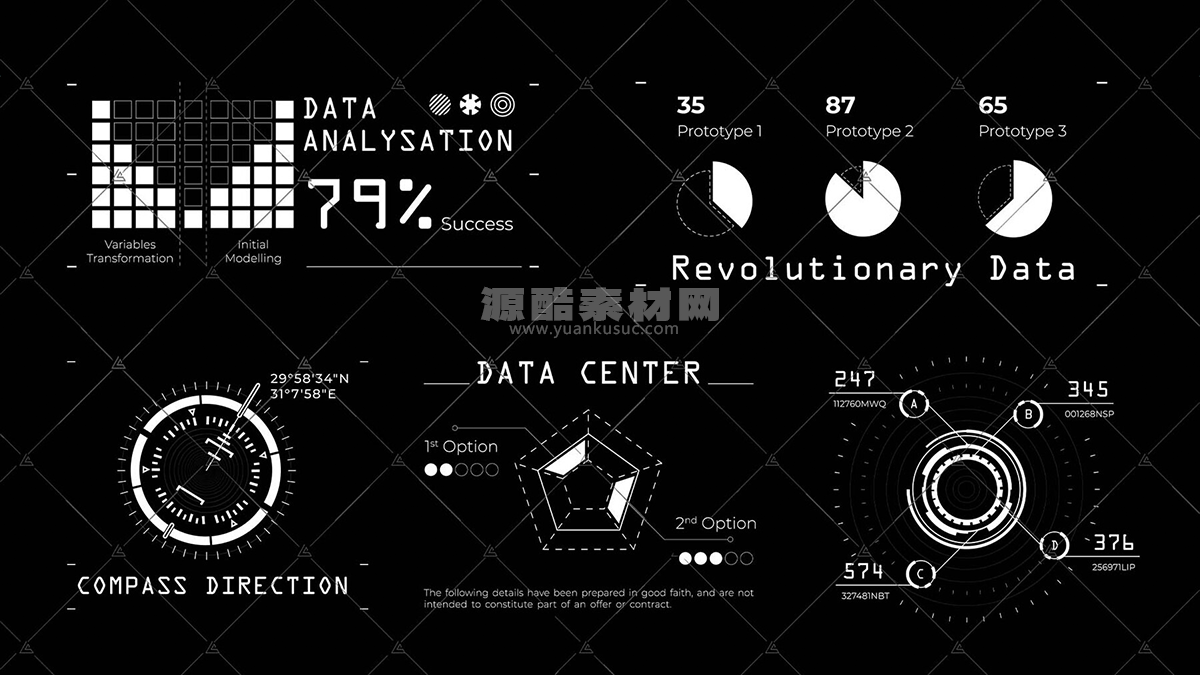 50个未来信息图表未来科技感贴图科幻贴图材质 50 Futuristic Infographic Decals -Ai, Png, Jpg