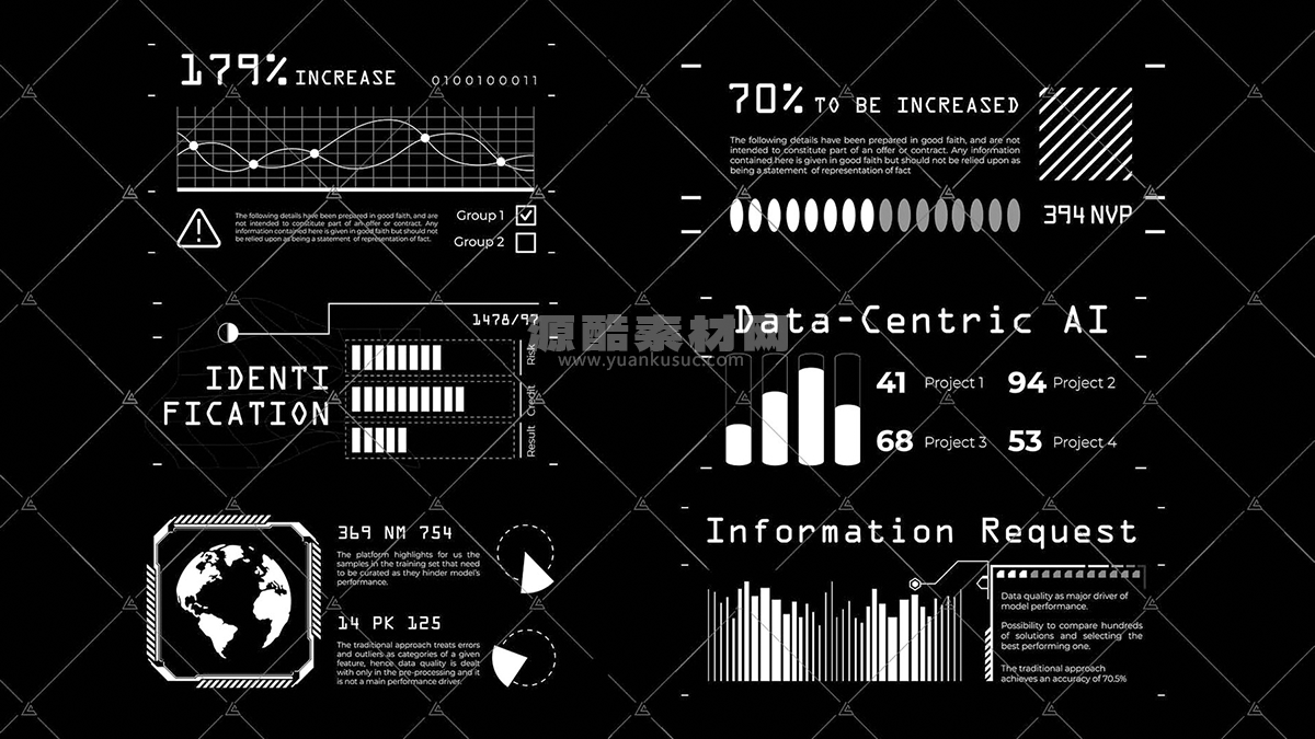 50个未来信息图表未来科技感贴图科幻贴图材质 50 Futuristic Infographic Decals -Ai, Png, Jpg