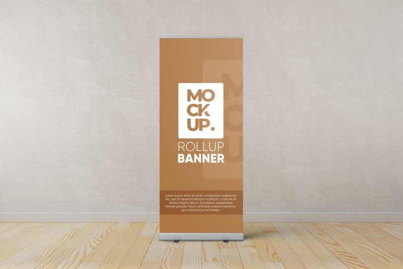 垂直易拉宝样机素材 (JPG,PSD) vertical-banner