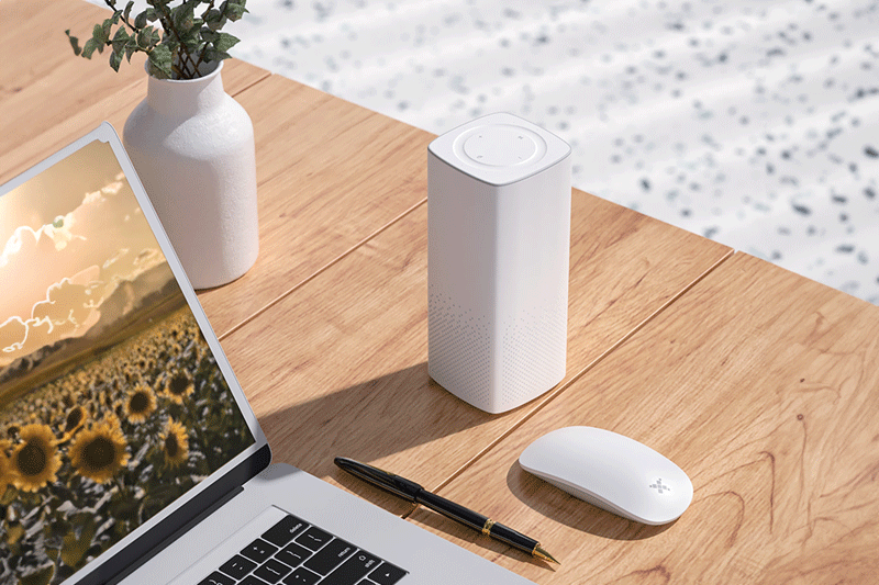 C4D工程-无线蓝牙音箱桌面场景渲染工程音箱模型C4D模型