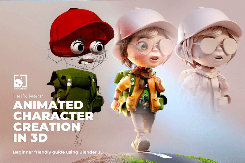 Blender教程-三维卡通角色建模贴图材质绑定动画全流程课程(中文字幕) Let’S Learn Animated Character Creation In 3D