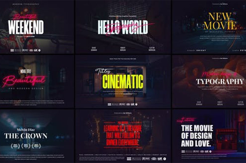 AE/PR模板-30组电影海报时尚排版文字标题 Cinematic Film Titles