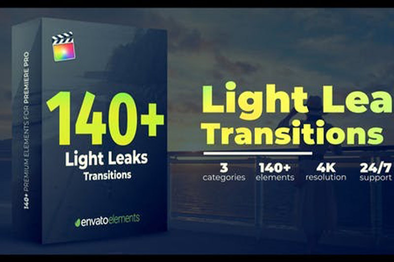 AE/PR/FCPX模板-高级镜头漏光叠加光效转场过渡预设 Light Leaks Transitions